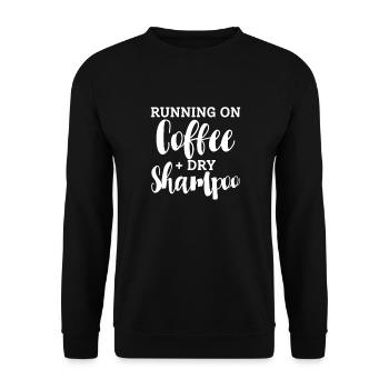 Kaffee Shampoo Koffein Espresso Barista Geschenk - Unisex Pullover - Schwarz - Vorne - Alina (178cm) & Michal (187cm)