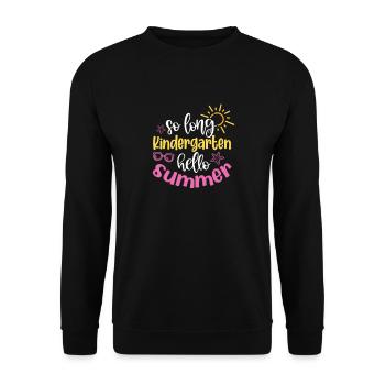 Kindergarten Child School Enrollment School Gift - Unisex Sweatshirt - black - Front - Alina (178cm) & Michal (187cm)