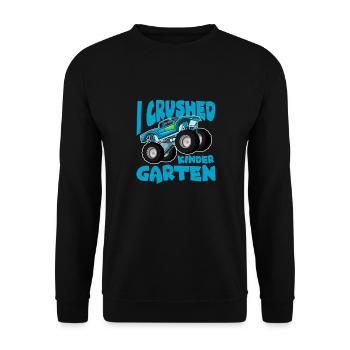 Kindergarten Child School Enrollment School Gift - Unisex Sweatshirt - black - Front - Alina (178cm) & Michal (187cm)