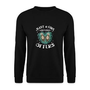 Otter Sea Otter Otter Gift - Unisex Sweatshirt - black - Front - Alina (178cm) & Michal (187cm)