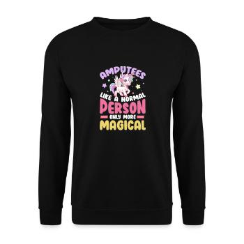 Amputation Amputation Prosthesis Gift - Unisex Sweatshirt - black - Front - Alina (178cm) & Michal (187cm)