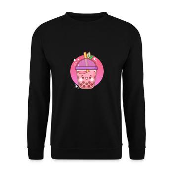 Thé à bulles - Sweat-shirt Unisexe - noir - Devant - Alina (178cm) & Michal (187cm)