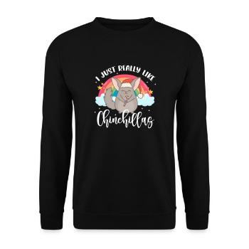 Chinchilla - Unisex Pullover - Schwarz - Vorne - Alina (178cm) & Michal (187cm)