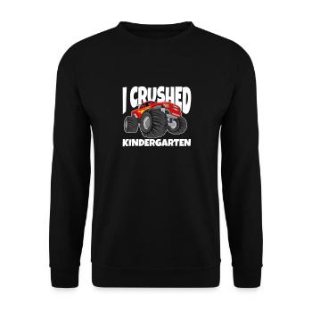 Kindergarten Child School Enrollment School Gift - Unisex Sweatshirt - black - Front - Alina (178cm) & Michal (187cm)
