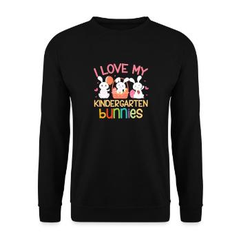 Kindergarten Child School Enrollment School Gift - Unisex Sweatshirt - black - Front - Alina (178cm) & Michal (187cm)