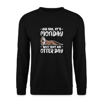 Otter - Unisex Pullover - Schwarz - Vorne - Alina (178cm) & Michal (187cm)