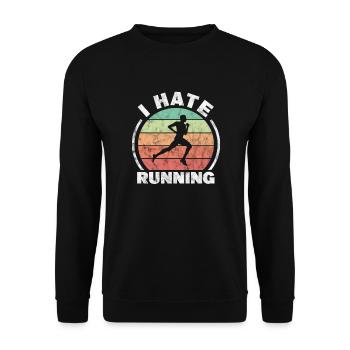 Running Runner Jogging Jogging Runner Cadeau - Sweat-shirt Unisexe - noir - Devant - Alina (178cm) & Michal (187cm)