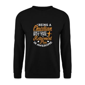 Bibel Bibelvers Christliche Sprüche Jesus Geschenk - Unisex Pullover - Schwarz - Vorne - Alina (178cm) & Michal (187cm)