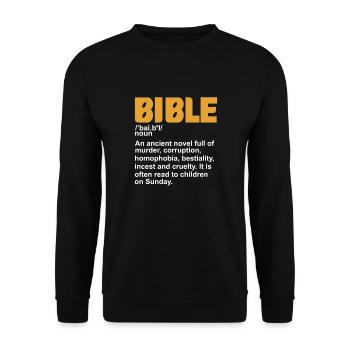 Bibel Bibelvers Christliche Sprüche Jesus Geschenk - Unisex Pullover - Schwarz - Vorne - Alina (178cm) & Michal (187cm)