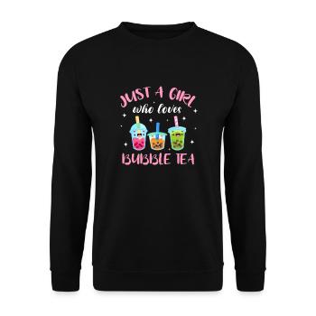 Thé à bulles - Sweat-shirt Unisexe - noir - Devant - Alina (178cm) & Michal (187cm)