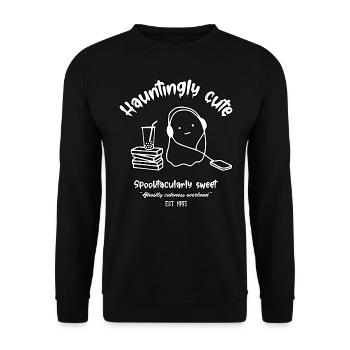 Hauntingly cute. Ghostly cuteness overload - Ghost - Unisex Pullover - Schwarz - Vorne - Alina (178cm) & Michal (187cm)