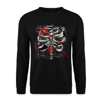 Wounds on the body, Skeleton - Ribcage - Unisex Pullover - Schwarz - Vorne - Alina (178cm) & Michal (187cm)