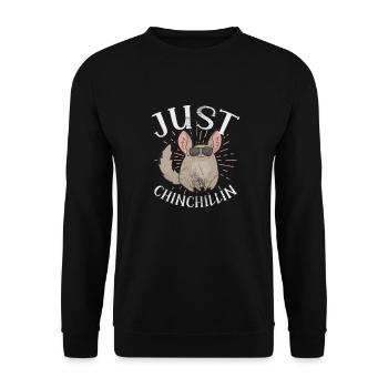 Chinchilla rongeur animal de compagnie rongeur cadeau - Sweat-shirt Unisexe - noir - Devant - Alina (178cm) & Michal (187cm)