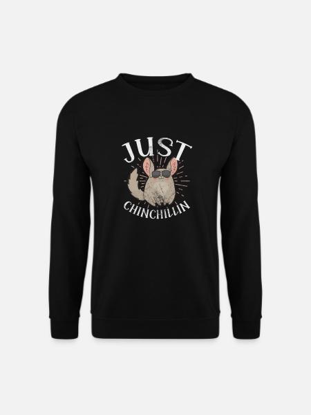 Chinchilla Nagetier Haustier Nager Geschenk - Unisex Pullover - Schwarz
