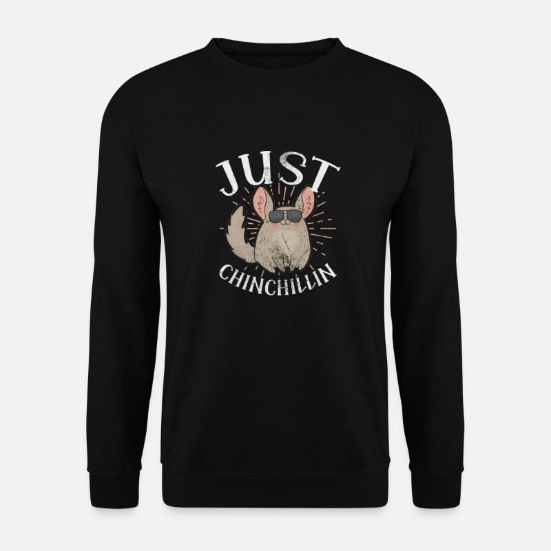 Chinchilla Nagetier Haustier Nager Geschenk - Unisex Pullover - Schwarz