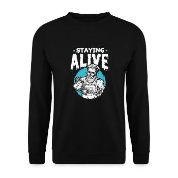 Coffee Halloween Caffeine Espresso Barista Gift - Unisex Sweatshirt - black - Front - Alina (178cm) & Michal (187cm)