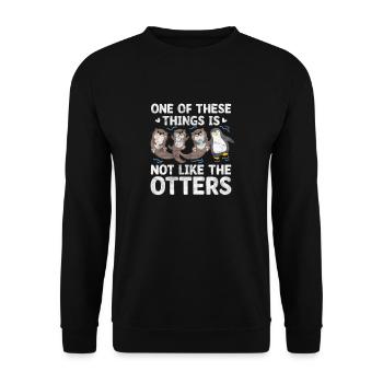 Loutre - Sweat-shirt Unisexe - noir - Devant - Alina (178cm) & Michal (187cm)