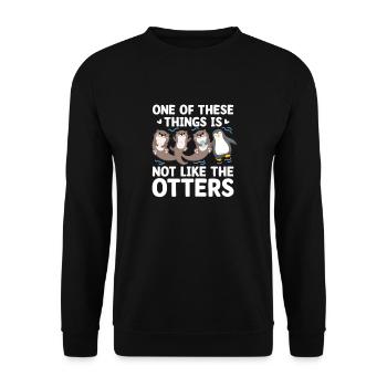 Otter Sea Otter Otter Gift - Unisex Sweatshirt - black - Front - Alina (178cm) & Michal (187cm)