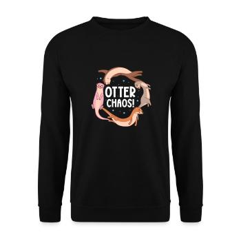Otter Seeotter Fischotter Geschenk - Unisex Pullover - Schwarz - Vorne - Alina (178cm) & Michal (187cm)