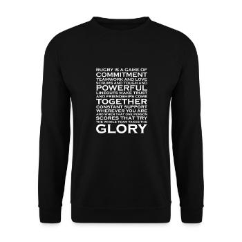 Rugby - Unisex Pullover - Schwarz - Vorne - Alina (178cm) & Michal (187cm)
