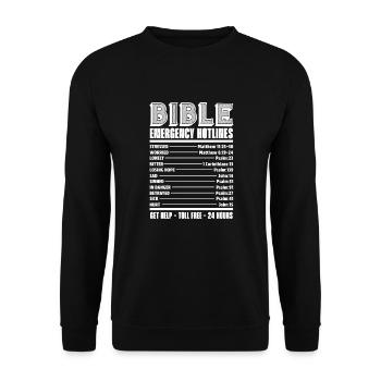 Bible Bible Verse Christian Proverbs Jesus Gift - Unisex Sweatshirt - black - Front - Alina (178cm) & Michal (187cm)