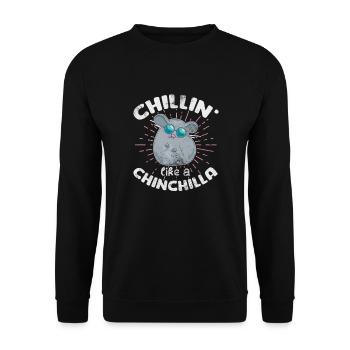 Chinchilla Rodent Pet Rodent Gift - Unisex Sweatshirt - black - Front - Alina (178cm) & Michal (187cm)