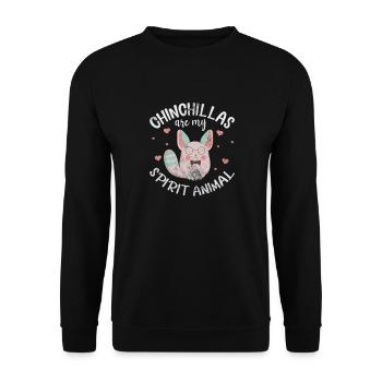 Chinchilla Rodent Pet Rodent Gift - Unisex Sweatshirt - black - Front - Alina (178cm) & Michal (187cm)