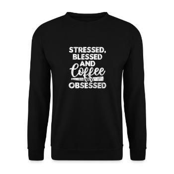 Coffee - Unisex Sweatshirt - black - Front - Alina (178cm) & Michal (187cm)