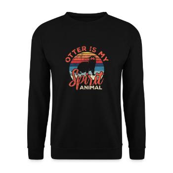 Loutre - Sweat-shirt Unisexe - noir - Devant - Alina (178cm) & Michal (187cm)