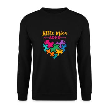 ADHS ADHD Aufmerksamkeit Defizit Geschenk - Unisex Pullover - Schwarz - Vorne - Alina (178cm) & Michal (187cm)