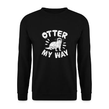 Otter - Unisex Pullover - Schwarz - Vorne - Alina (178cm) & Michal (187cm)