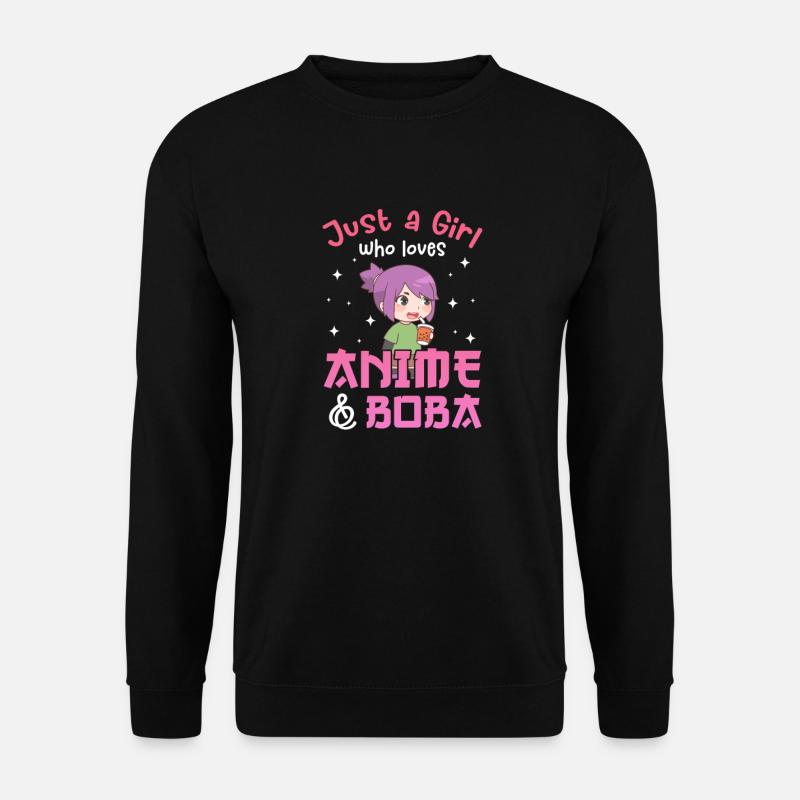Bubble Tea Anime - Unisex Pullover - Schwarz