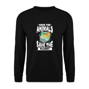 Climate change - Unisex Sweatshirt - black - Front - Alina (178cm) & Michal (187cm)