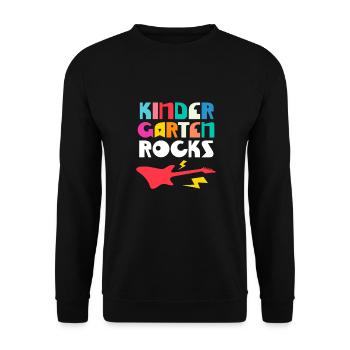 Kindergarten Child School Enrollment School Gift - Unisex Sweatshirt - black - Front - Alina (178cm) & Michal (187cm)