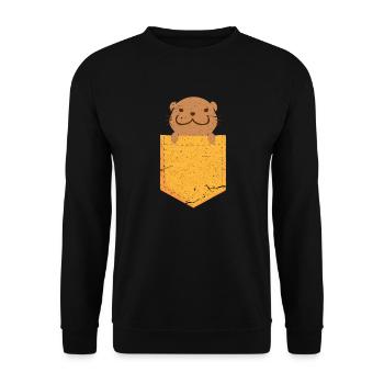 Loutre - Sweat-shirt Unisexe - noir - Devant - Alina (178cm) & Michal (187cm)