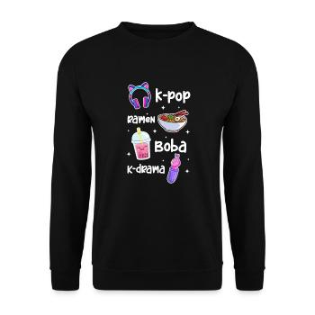 Thé à bulles - Sweat-shirt Unisexe - noir - Devant - Alina (178cm) & Michal (187cm)