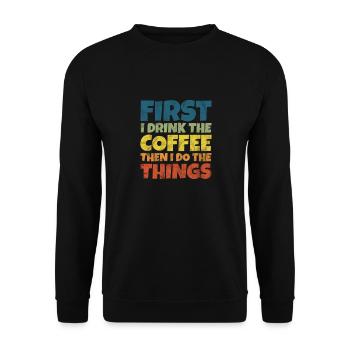 Coffee - Unisex Sweatshirt - black - Front - Alina (178cm) & Michal (187cm)