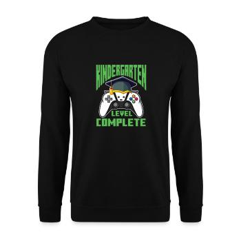 Kindergarten Child School Enrollment School Gift - Unisex Sweatshirt - black - Front - Alina (178cm) & Michal (187cm)