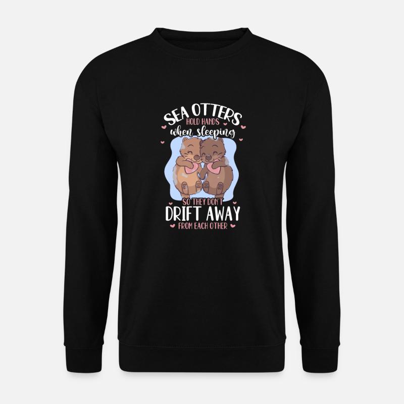 Otter Seeotter Fischotter Geschenk - Unisex Pullover - Schwarz