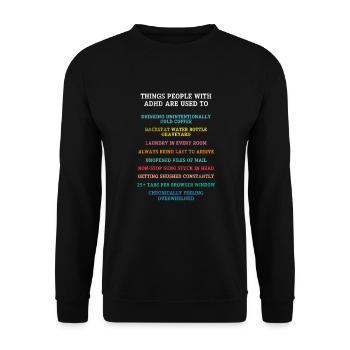 TDAH - Sweat-shirt Unisexe - noir - Devant - Alina (178cm) & Michal (187cm)