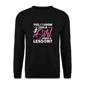 Handball Handball Player Handball Player Sports Gift - Unisex Sweatshirt - black - Front - Alina (178cm) & Michal (187cm)
