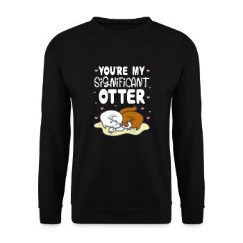 Otter Sea Otter Otter Gift - Unisex Sweatshirt - black - Front - Alina (178cm) & Michal (187cm)