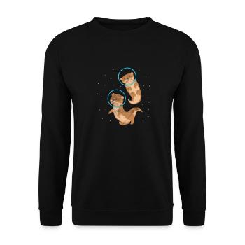 Otter - Unisex Pullover - Schwarz - Vorne - Alina (178cm) & Michal (187cm)