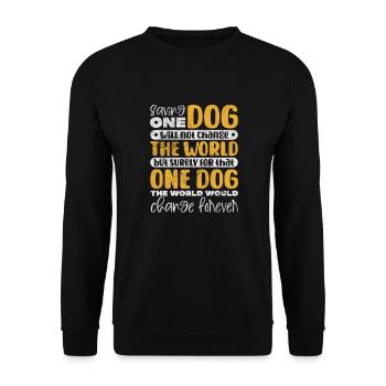 Tierrettung Tierschutz Tierfreund Geschenk - Unisex Pullover - Schwarz - Vorne - Alina (178cm) & Michal (187cm)