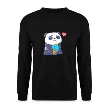 Thé à bulles - Sweat-shirt Unisexe - noir - Devant - Alina (178cm) & Michal (187cm)