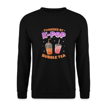 Bubble Tea Boba Tea Kawaii Geschenk - Unisex Pullover - Schwarz - Vorne - Alina (178cm) & Michal (187cm)