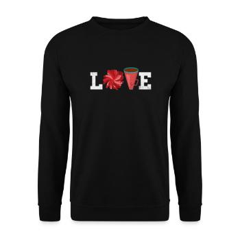 Cheerleader Cheerleading Sport Gymnastik Geschenk - Unisex Pullover - Schwarz - Vorne - Alina (178cm) & Michal (187cm)