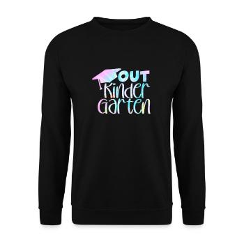 Kindergarten Child School Enrollment School Gift - Unisex Sweatshirt - black - Front - Alina (178cm) & Michal (187cm)