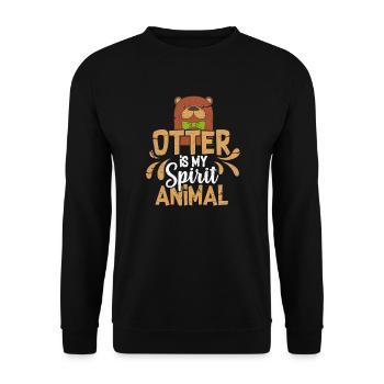 Loutre - Sweat-shirt Unisexe - noir - Devant - Alina (178cm) & Michal (187cm)
