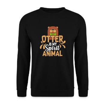 Otter Seeotter Fischotter Geschenk - Unisex Pullover - Schwarz - Vorne - Alina (178cm) & Michal (187cm)